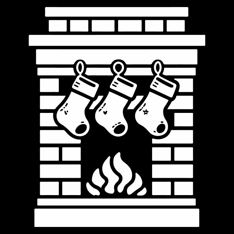 Chaussette de Noël avec cheminée