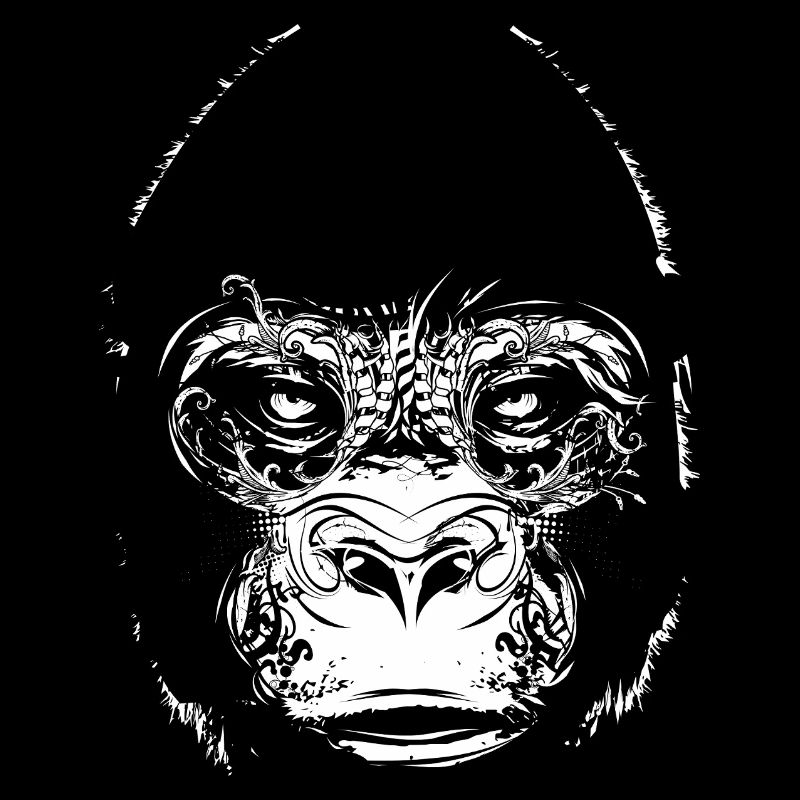 Ornament Gorilla – powerful black and white artwork