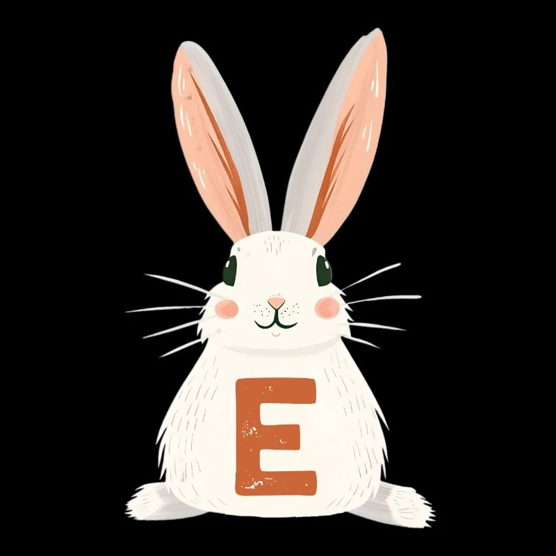 Lettre E - Lapin - Personnalisable