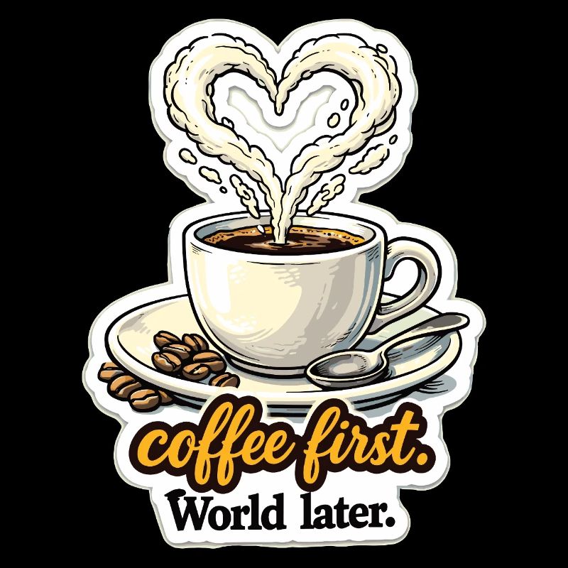 Coffee First Heart Design