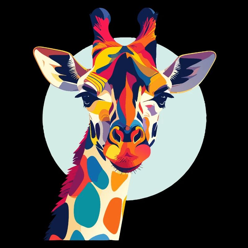 Motif coloré de tête abstraite de girafe