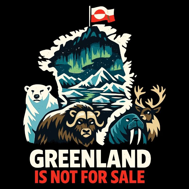 Grönland Flagge Tiere Eisbär Geschenk