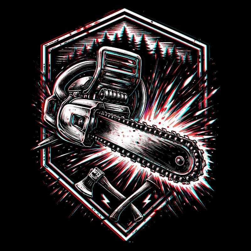 Conception forestière à la hache à tronçonneuse