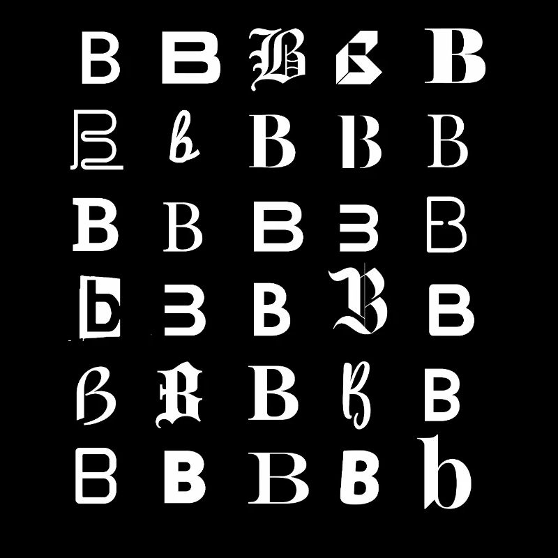 Typography Alphabet Letter B Glyph Mosaic