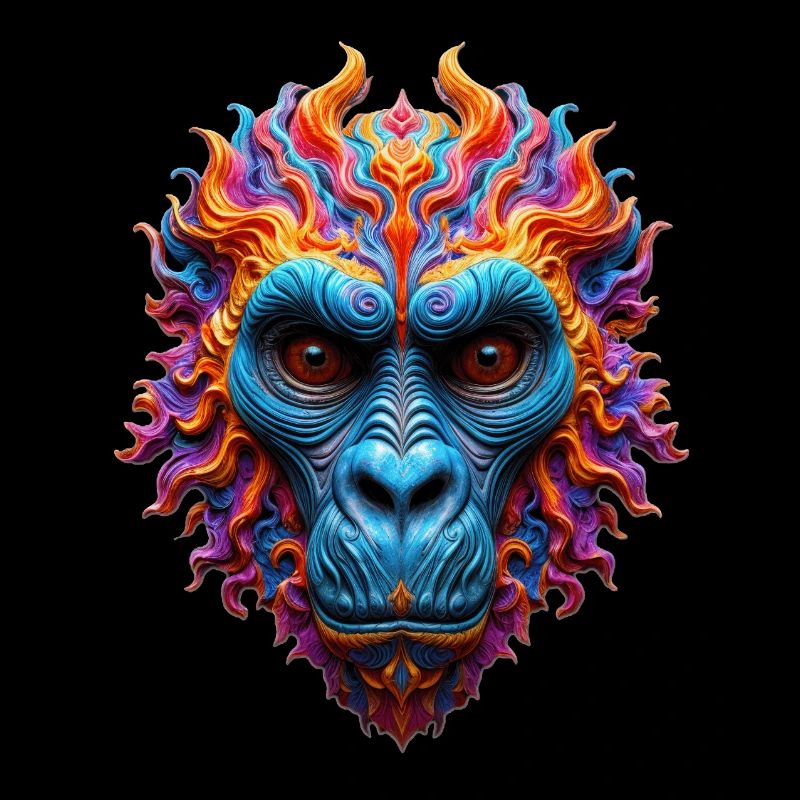 Lebendiger Flammen-Gorilla