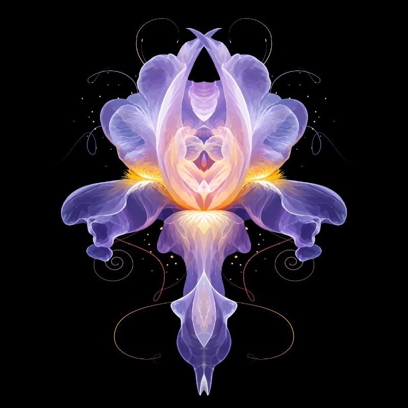 Abstract Iris Blossom Luminous Floral Design
