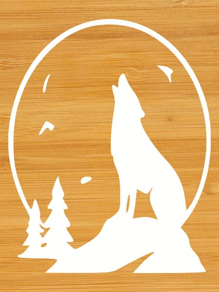Wolf Night Moon Silhouette