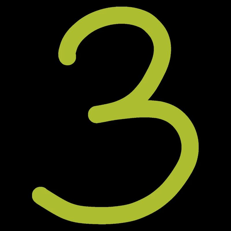 3 Numéro trois anniversaire vert