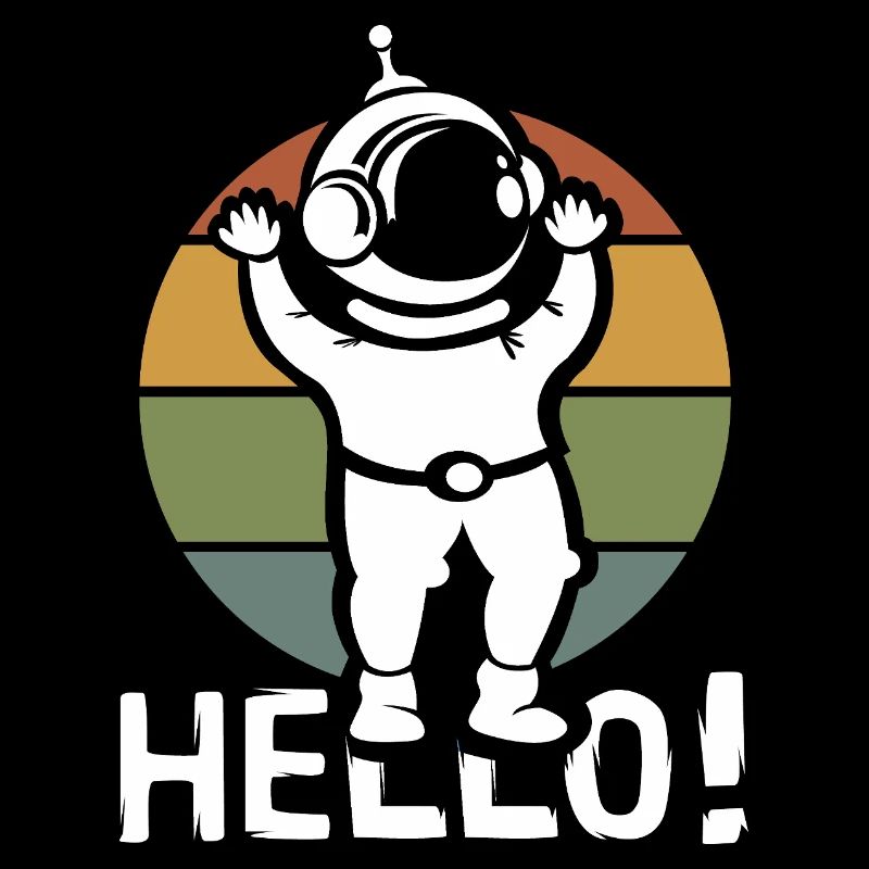 Hello Astronaut cartoon - Space retro comic