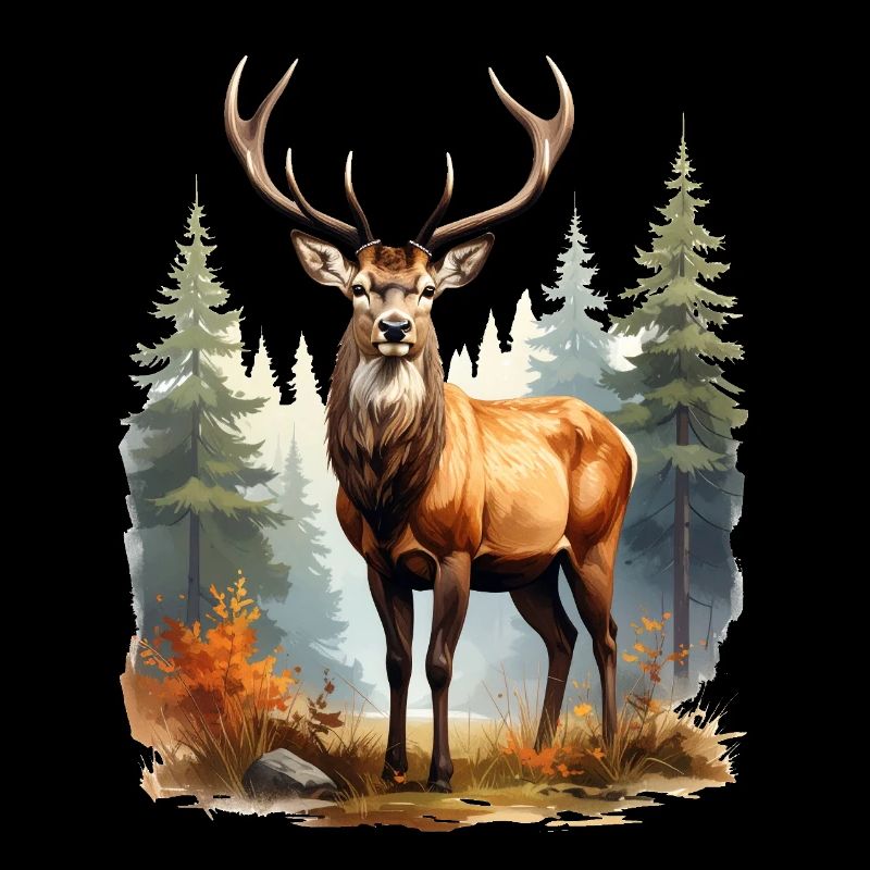 Cerf majestueux dans la forêt d'automne