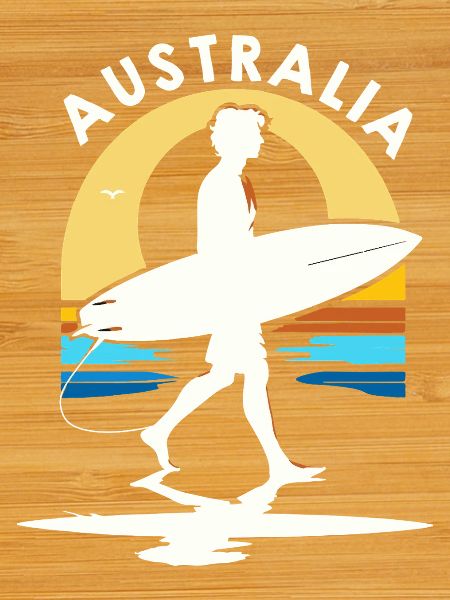 Surfer Australia at sunset