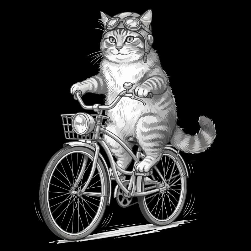 Katzenradfahrer mit Schutzbrille