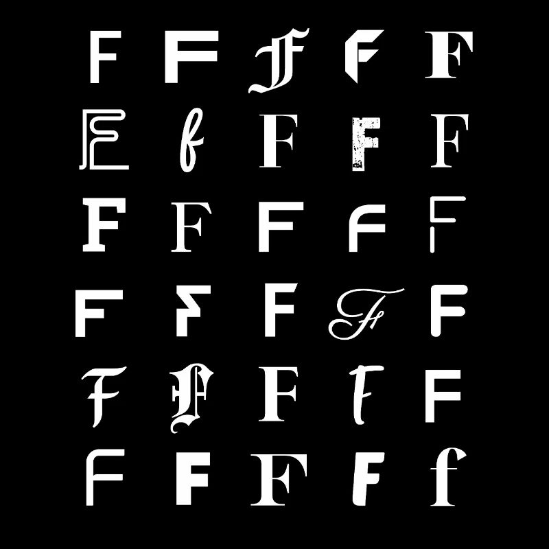 Typographie Conception de la mosaïque de lettres F