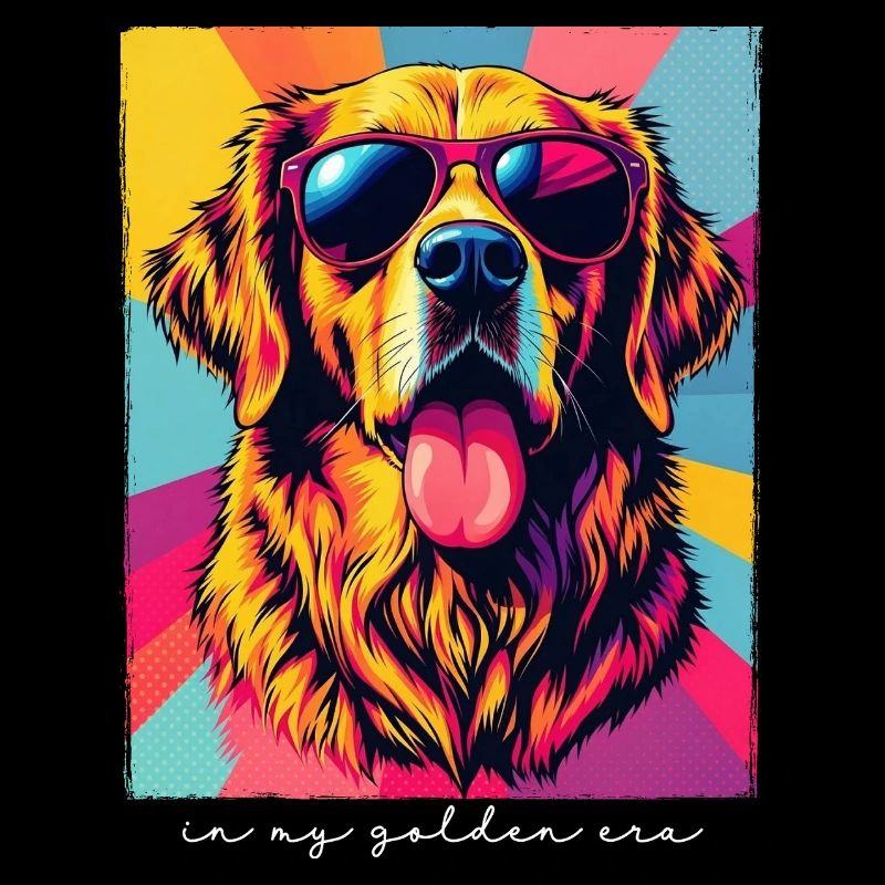 Golden Retriever Pop Art à mon époque dorée