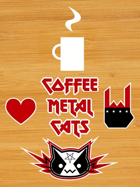 Café, métal, chats