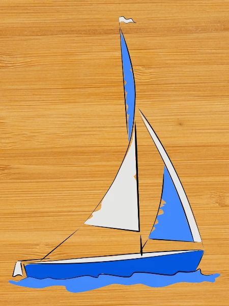 Voilier dans l’eau Bleu
