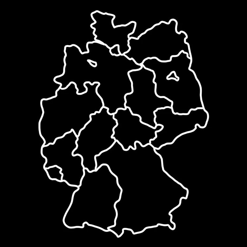 Germany Map White Hand Drawn