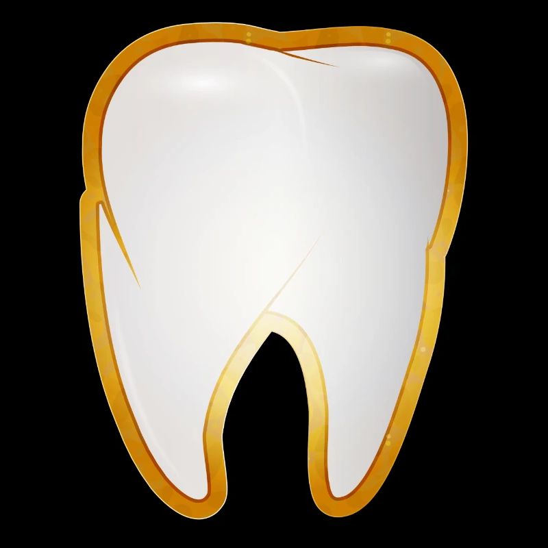Une dent dans le cadre doré style de dent d’or