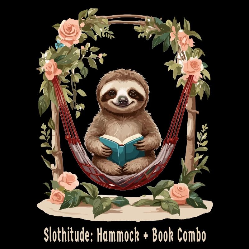 Cute sloth with book