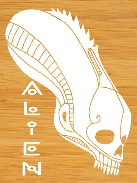 White Alien Skull