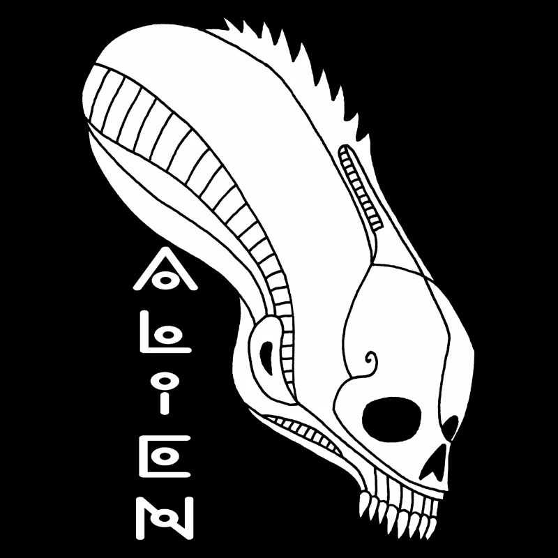 White Alien Skull