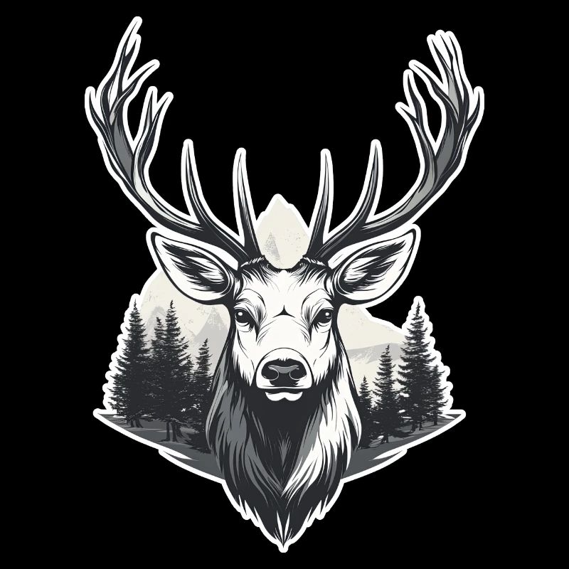 Deer Head Forest Landscape