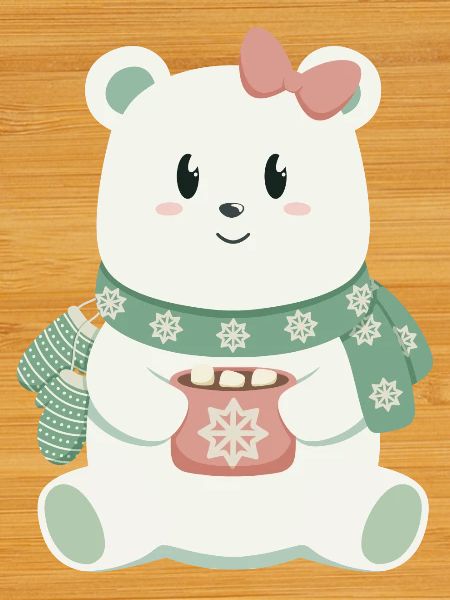 Polar bear with bow