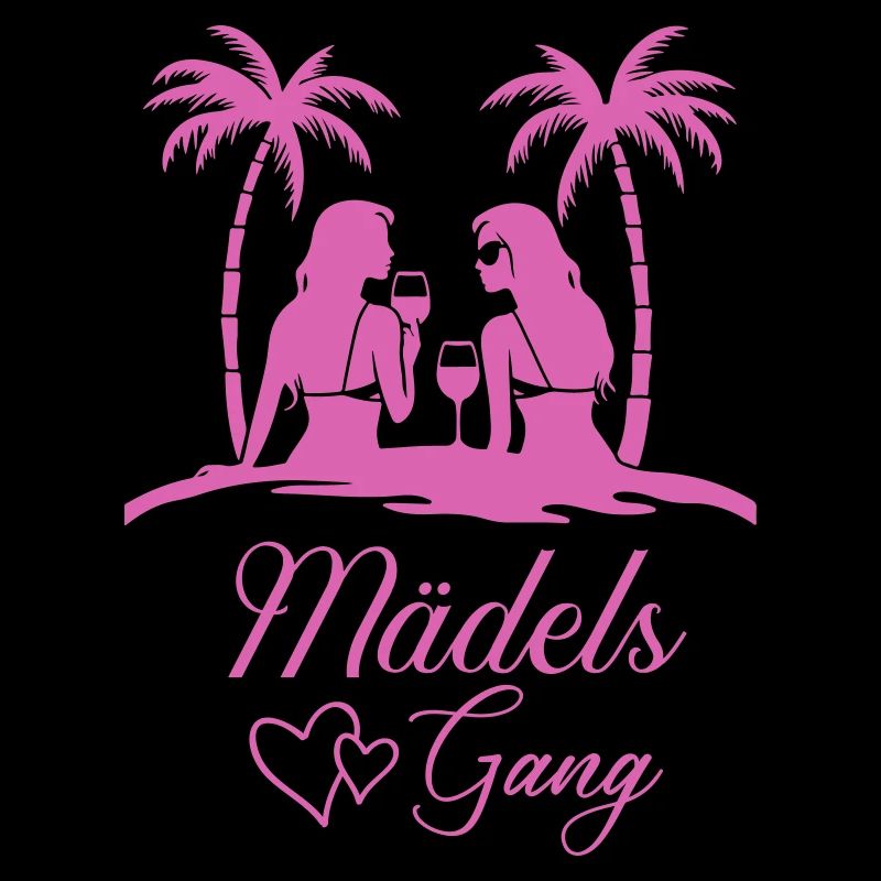 filles gang plage illustration