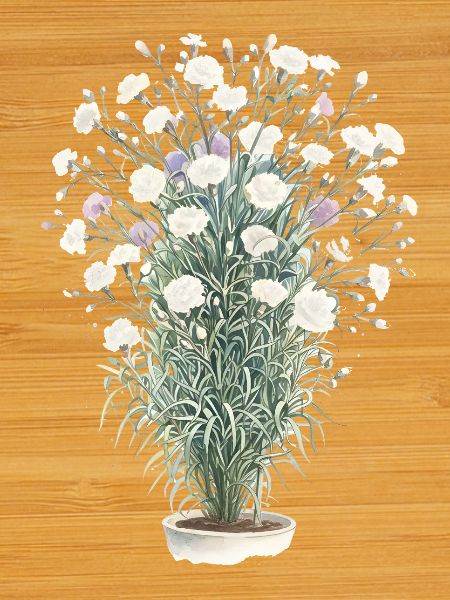 Bouquet Aquarelle Blanc-Violet