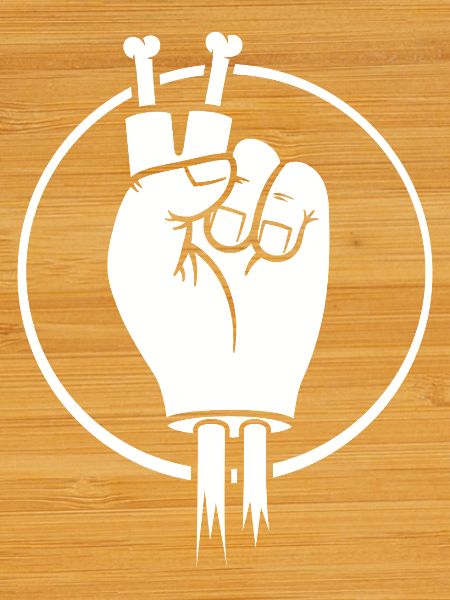 Siegeszeichenhand mit Knochenfingern