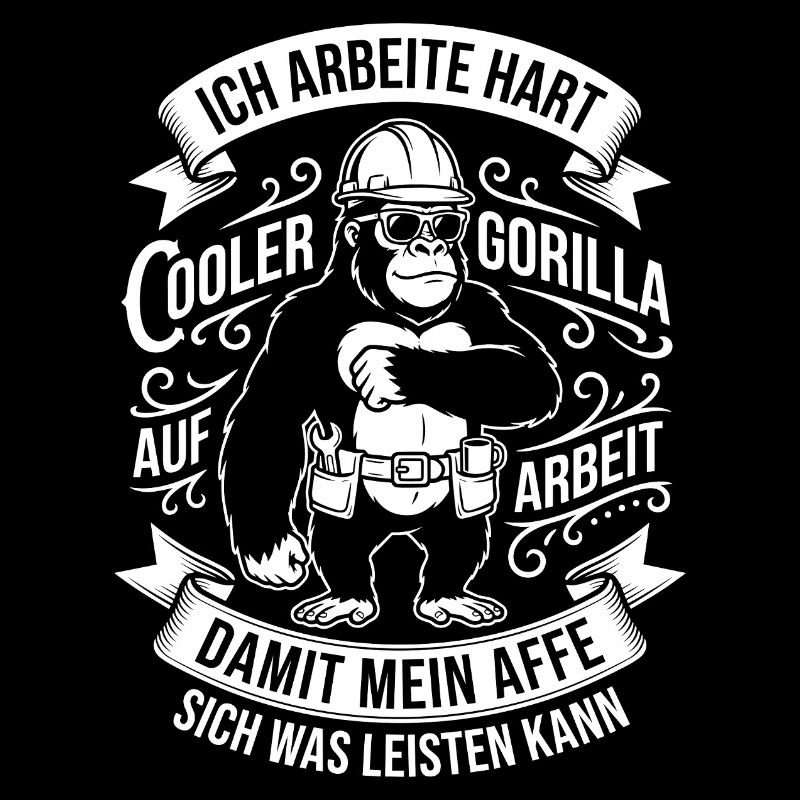 Gorilla Construction Worker Motif