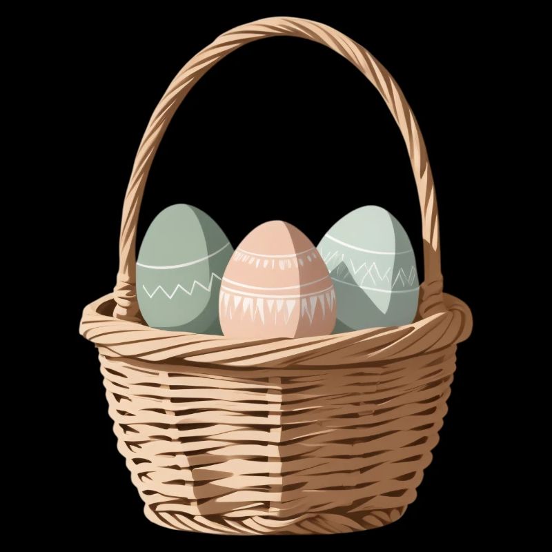 Pastel eggs in a basket