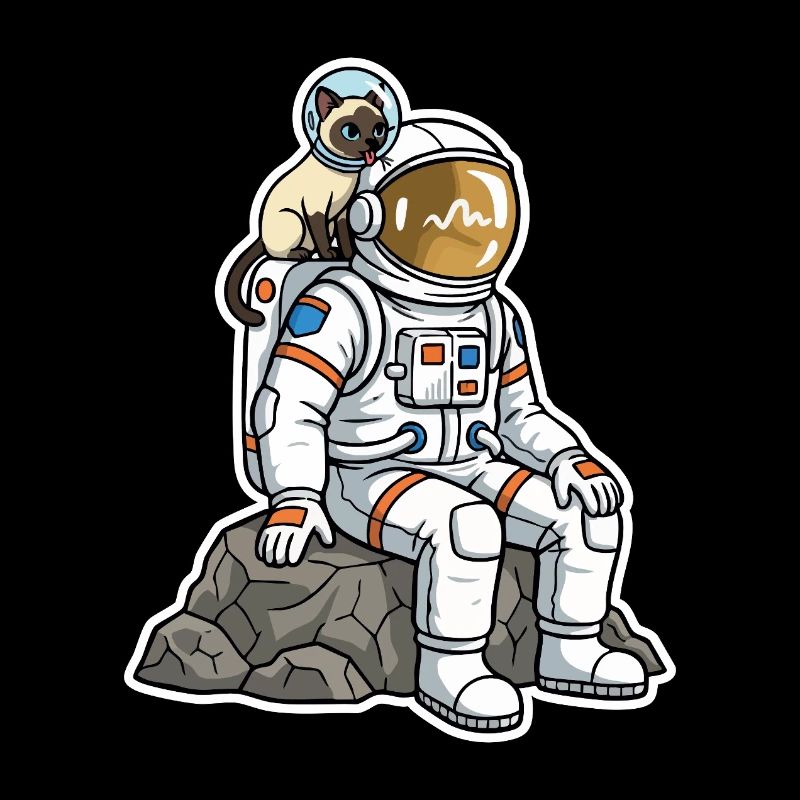 Chat Siamois Astronaute Espace Compagnon