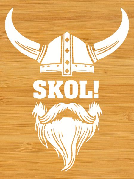 Wikinger-Skol Hornhelm-Bart-Maskottchen