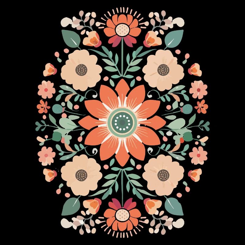 Floral Retro Design Boho Flower Power