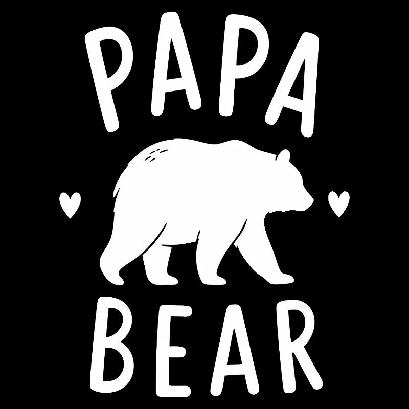 Silhouette de Papa Ours avec des cœurs
