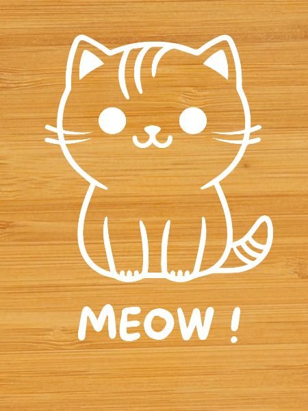 Cute Black Cat Meow Cartoon