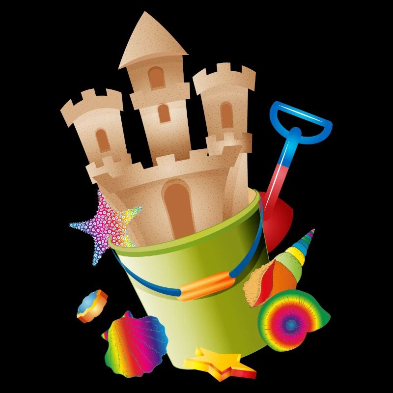 Un château de sable dans un seau réveille des sentiments de vacances