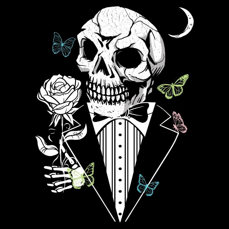 Gentelman Skull mit Rose