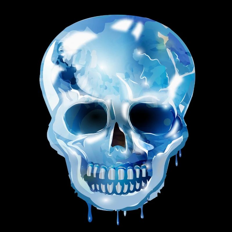 extravagant skull colored in the glass look