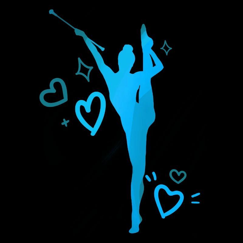 Twirleuse coeurs bleu