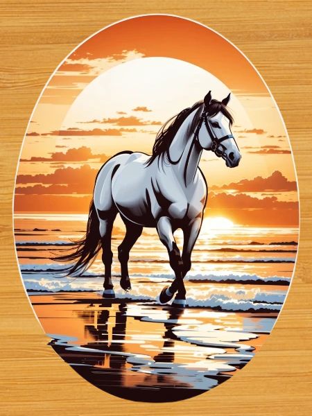 Cheval sur la plage