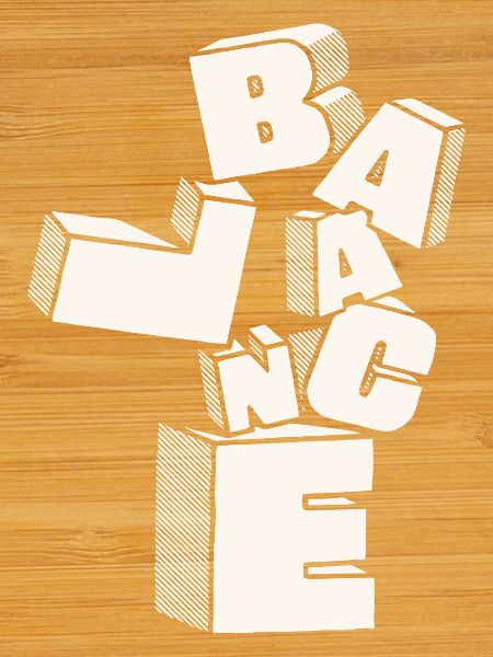 Équilibre en lettres 3D