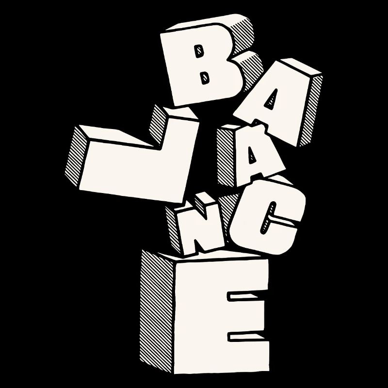 Équilibre en lettres 3D