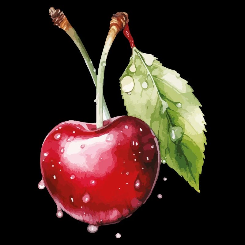 Fruity cherry with water droplets