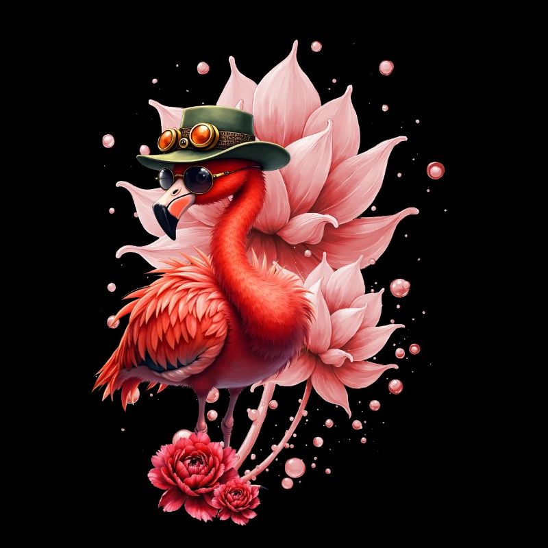 Rosa Flamingo mit Hut
