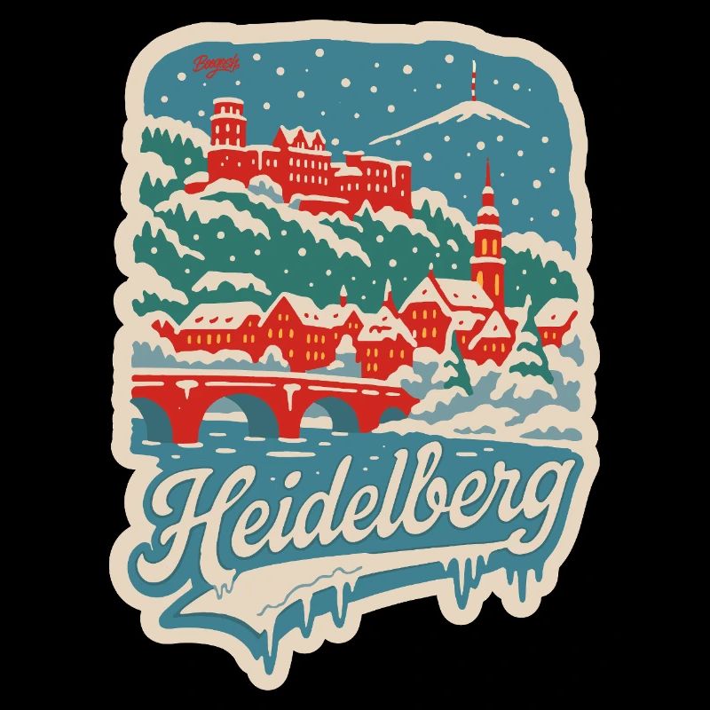Paysage hivernal de Heidelberg