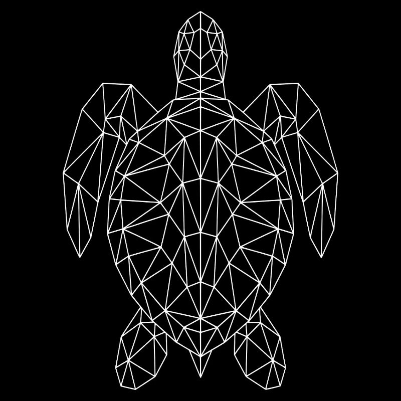 Geometric Sea Turtle White Silhouette
