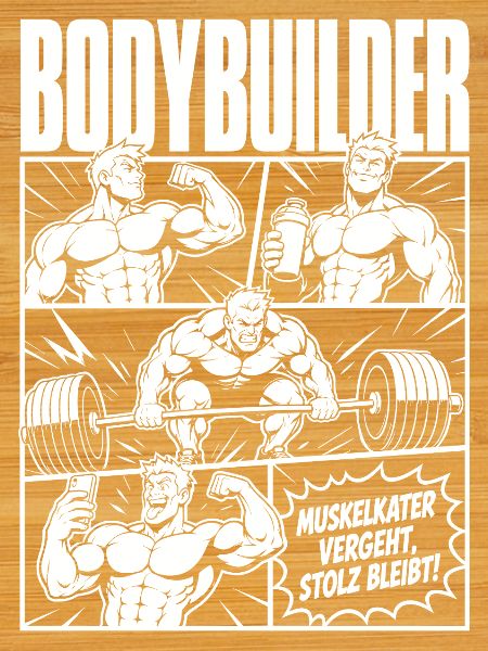 Bodybuilder Training Comic Stolz