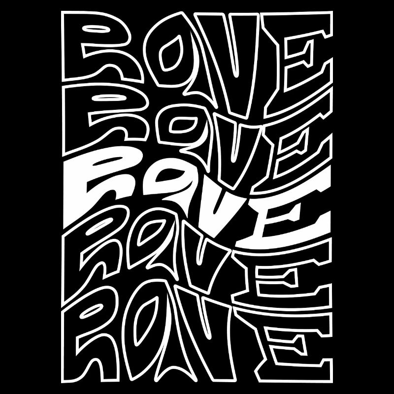 Rave Typography Waves Pattern